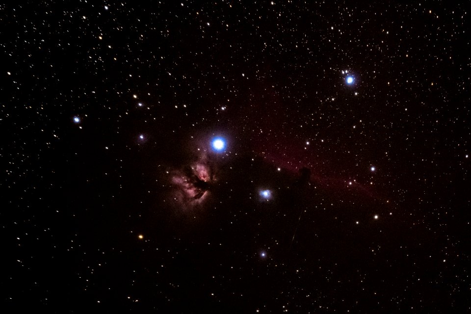 The Flame Nebula and Horse Head Nebula