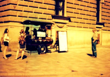 Praktica BC1 - Redscaled and Cross Processed - Street Café