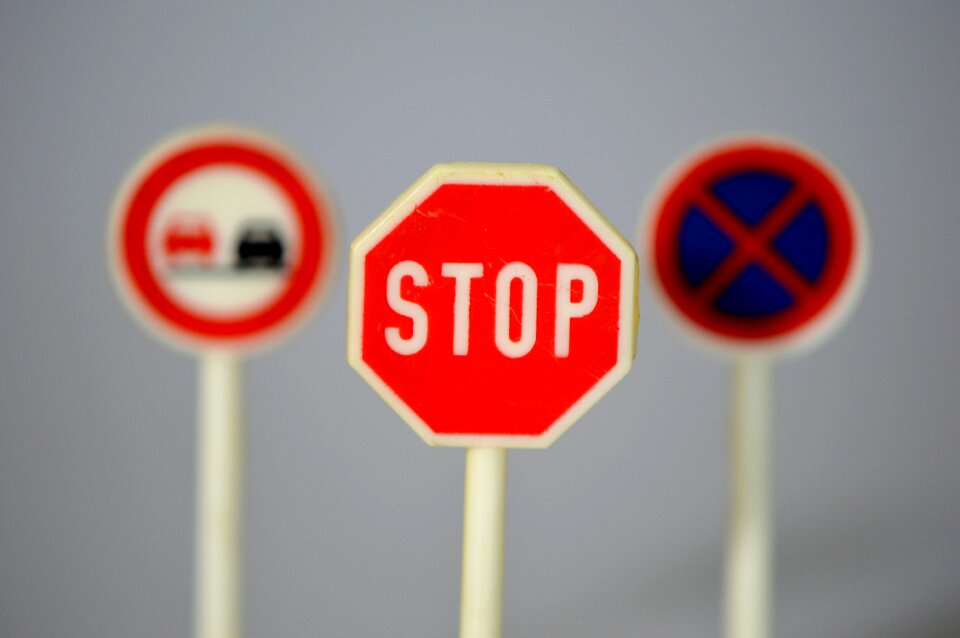 Traffic signs stop road sign
