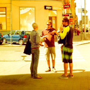 Praktica BC1 - Redscale - Debating Men