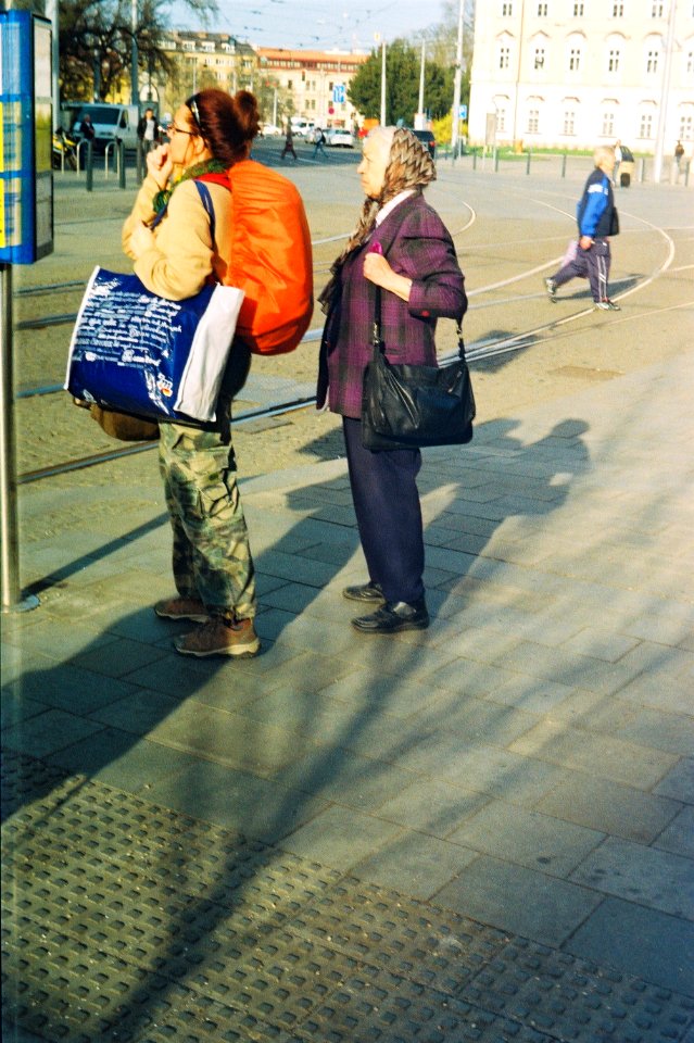 Beirette VSN - Woman Checking the Timetable at Tram Stop