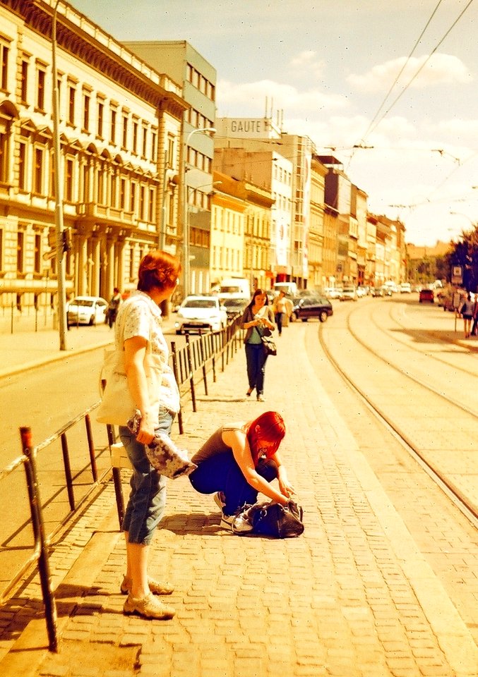 Praktica BC1 - Redscale - Girl Searching Something in Her Bag 1