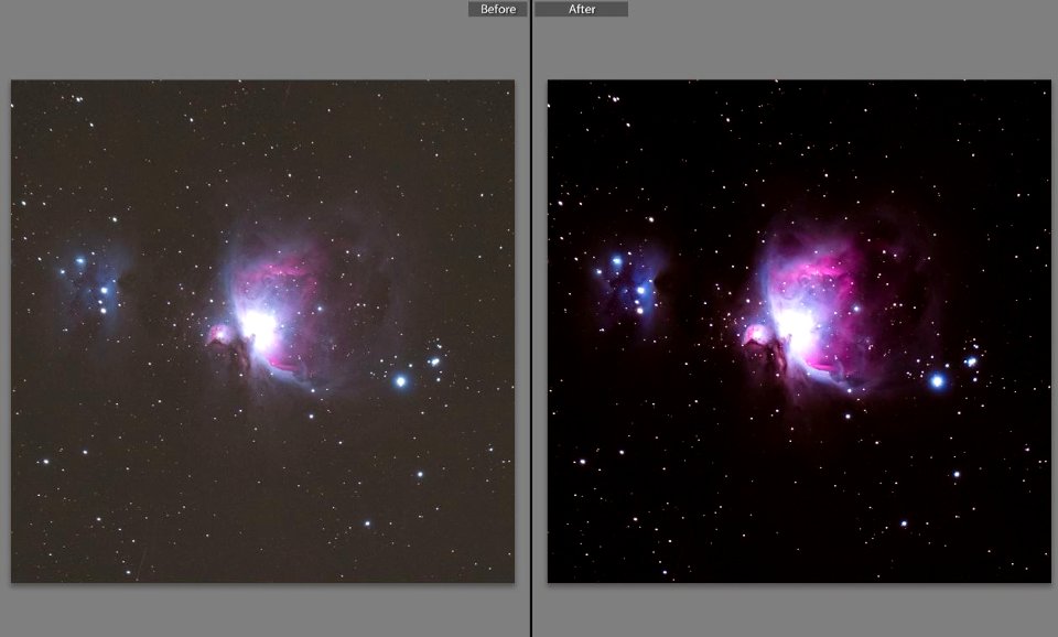 M42 and M43 - Before and After