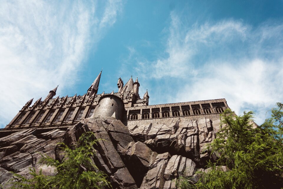 Above historic building