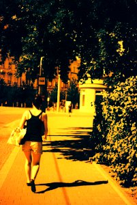 Praktica BC1 - Redscaled and Cross Processed - Woman on  Moravian Square