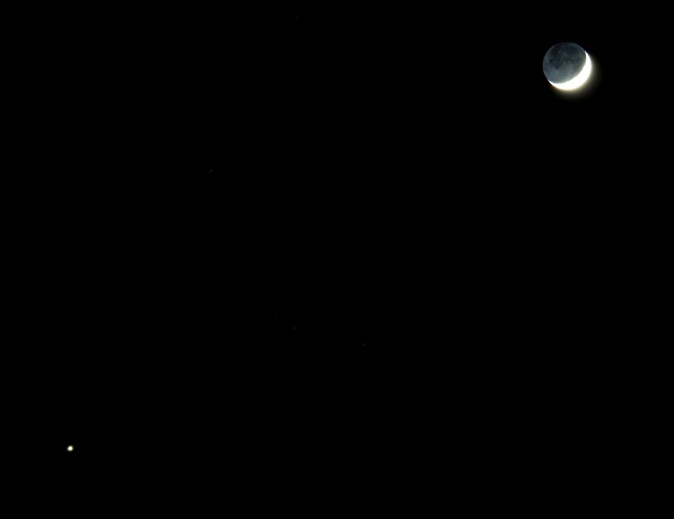Waxing Crescent Moon and Venus