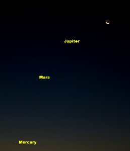 Crescent Moon and a Planetary Trio