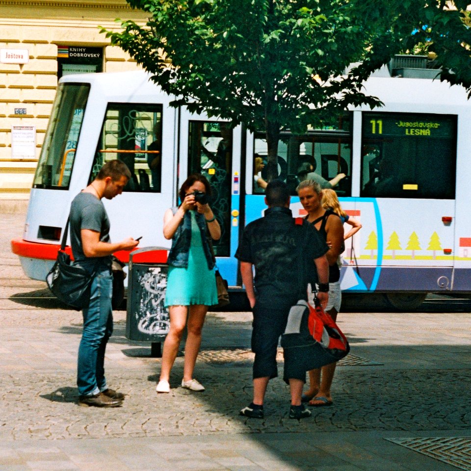 Praktica MTL 5 +  Helios 44-2 2/58 - Photographer in Group of People on Joštova Street