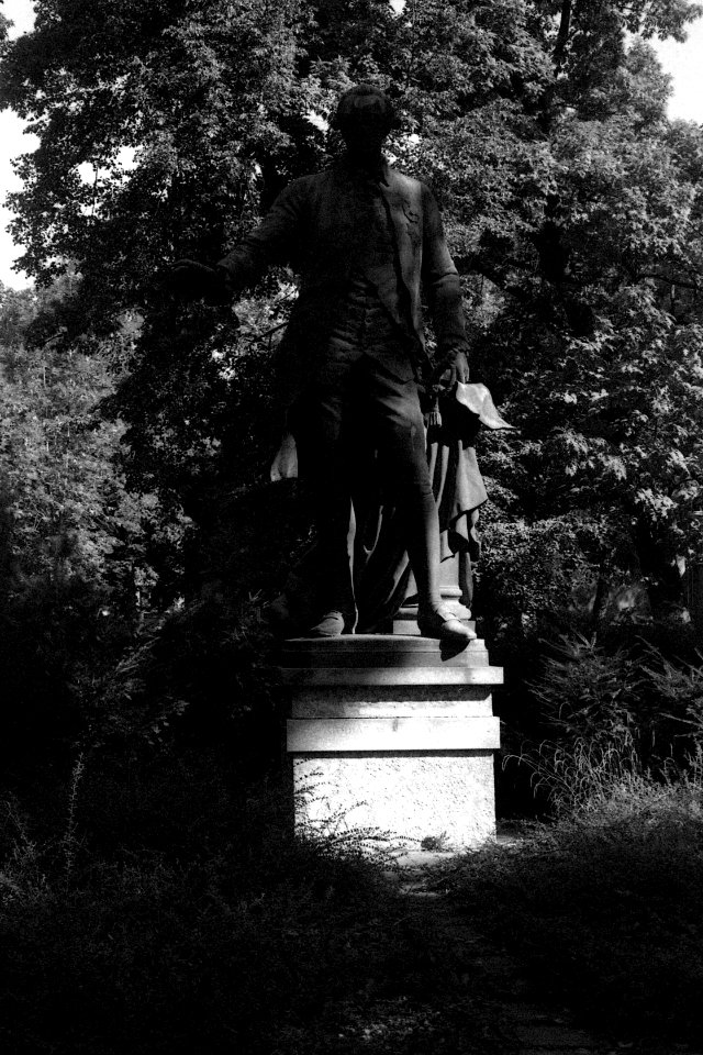 Pentax Zoom 70 - Statue of Joseph II, Holy Roman Emperor, in Psychiatric Hospital Černovice