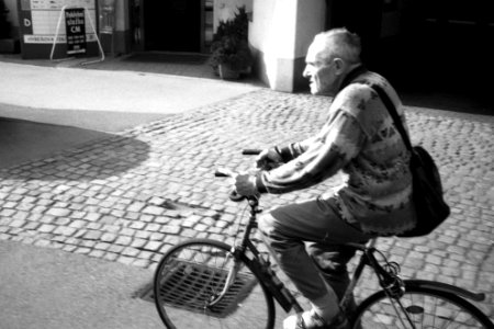 Olympus Mju II - Old Cyclist