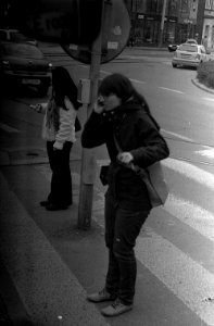 Ricoh TLS 401 with Helios 44-2 - Girls with Phones