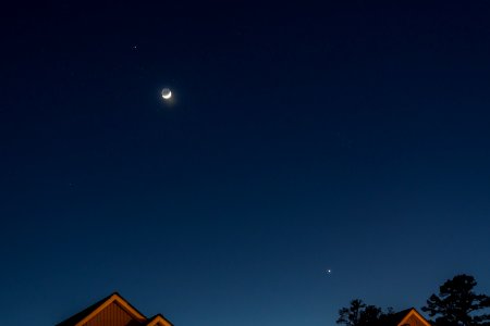 Hyades, Pleiades, Venus, and the Moon! photo