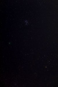 Comet 46/P Wirtanen, the Pleiades, and the Hyades on 12-17-18