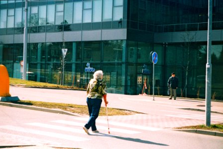 Pentax Espio 170SL - Old Woman on Crosswalk