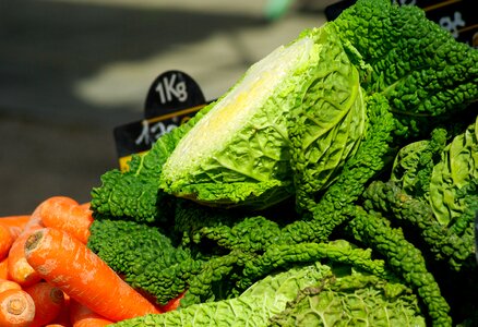 Carrots cabbage market photo