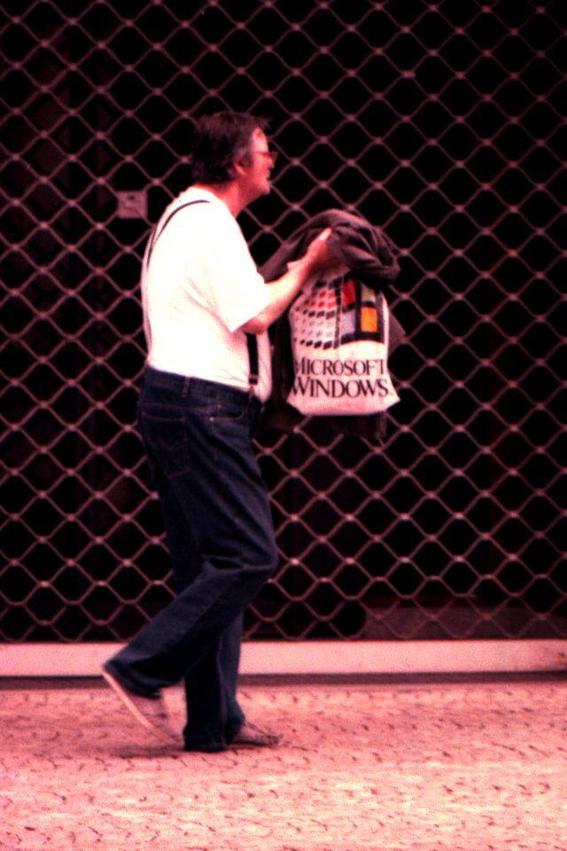 Praktica MTL 3 with Helios 44-2 - Man with a Microsoft Bag