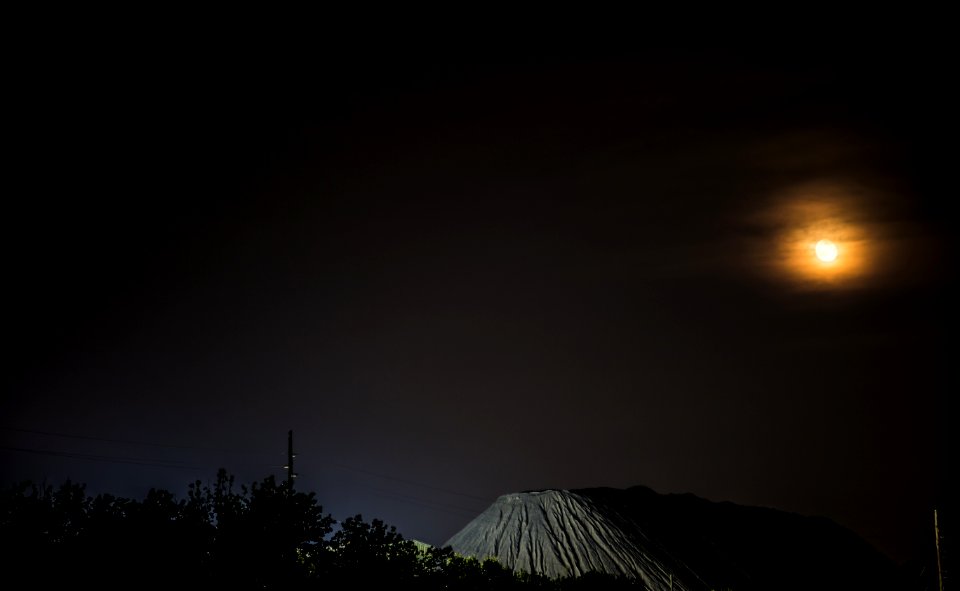 Moon Rising over the Kennesaw Quarry