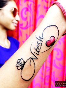 infinity tattoo with nametattoo