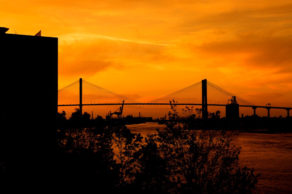 Savannah River Bridge Sunset