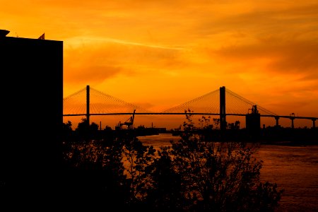 Savannah River Bridge Sunset photo