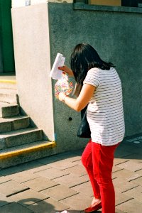 Praktica MTL 5 +  Helios 44-2 2/58 - Woman with Papers
