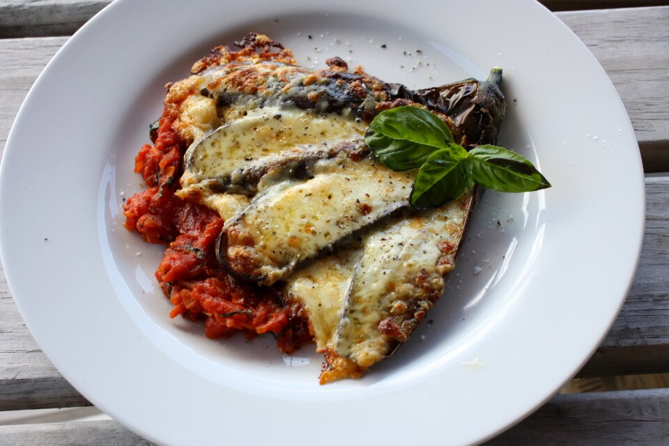 Aubergine parmigiana vegetarian