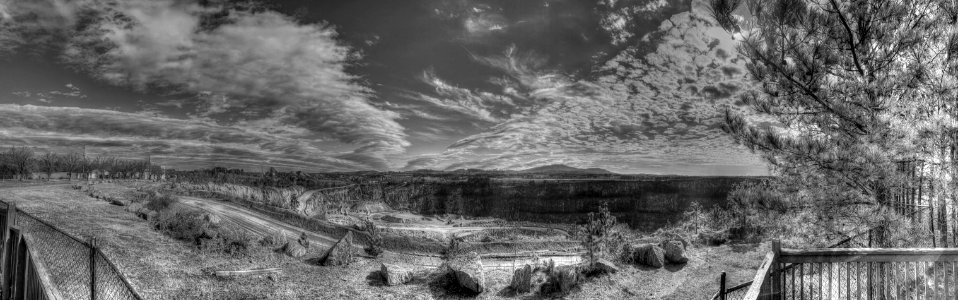 Day 27 - Kennesaw Mountain and Quarry Panorama in Black and White photo