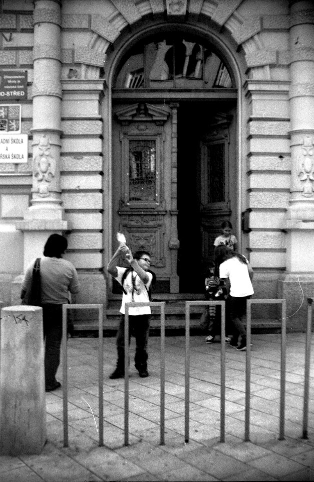 Siluet Elektro - In front of a School
