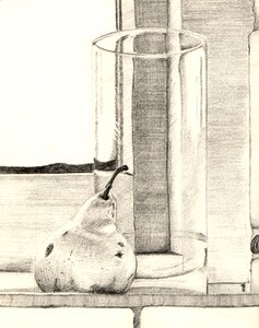 Glass pear drawing