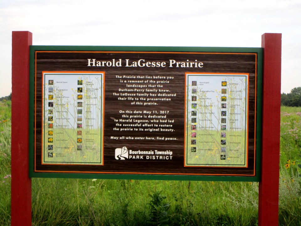 IMG 3049 Harold LeGesse Prairie Signage Perry Farm Kankakee Co IL 7-28-2017