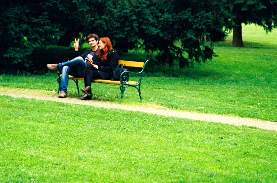 Kiev 4 + Jupiter-12 35/2,8 - Park Bench Scene 1