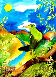 Painting bird art photo