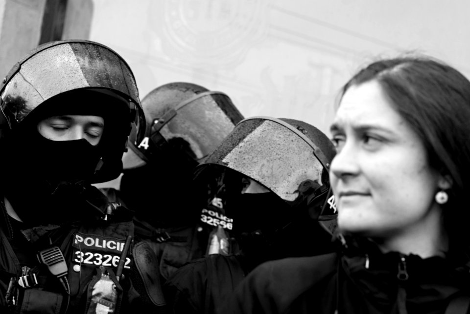 Sony Alpha A230 with Helios-44-2 - Highlights of Antifascist Demonstration in B&W - Portraits 12