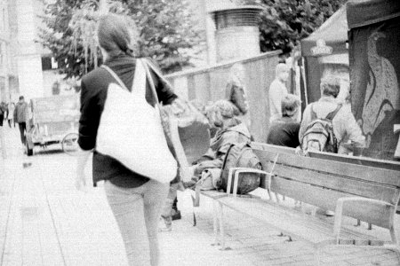 Praktica BC1 - Woman with White Bag