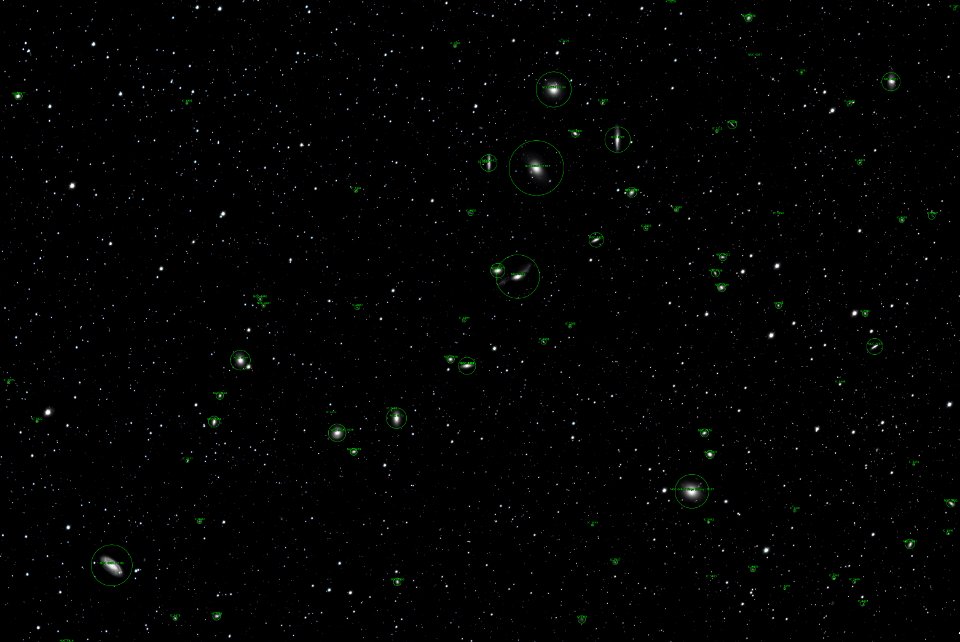 Virgo Cluster - Annotated photo