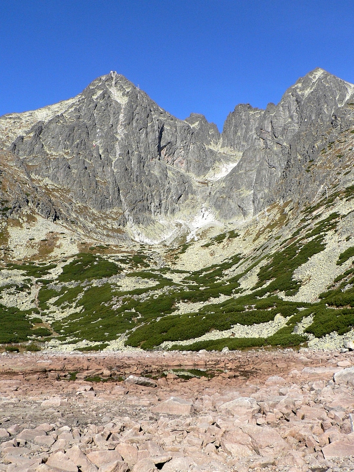 Nature rocky mountain lake lomnicky peak