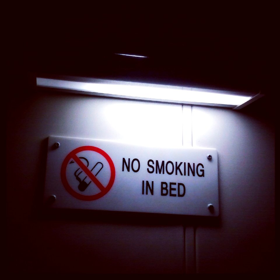 No smoking in bed
