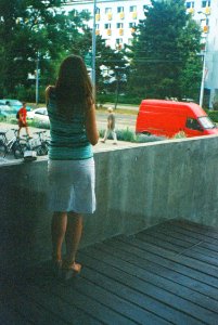Vilia - Girl in front of Library