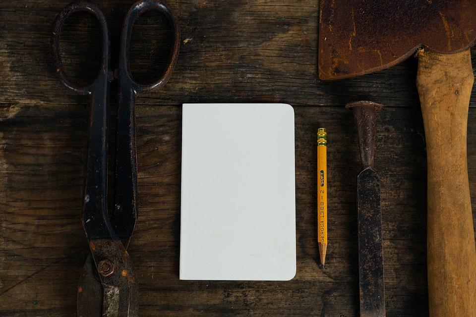 Pencil notepad brown tools
