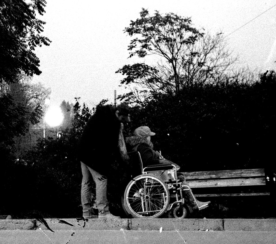 Ricoh TLS 401 with Helios 44-2 - Lady on Wheelchair