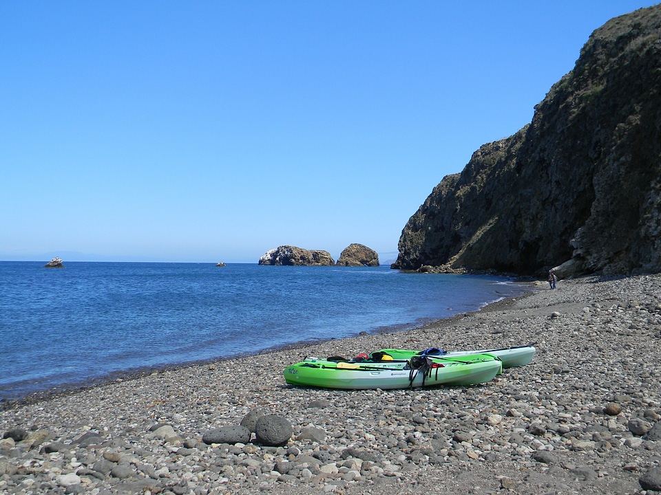 Sea kayaking sit on top kayak ocean