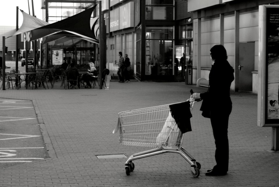 Sony Alpha A230 with Helios-44-2 - Woman with Shopping Cart