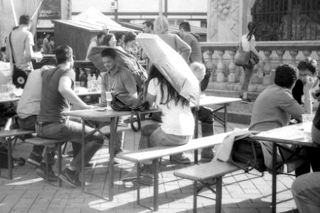Pentacon Electra - People on Liberty Square