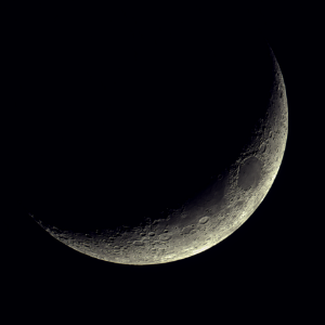 17% illuminated Waxing Crescent Moon on 9-2-19