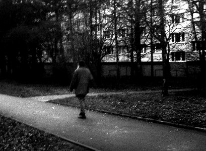 FED-5S + Industar-50 - Man on Sidewalk