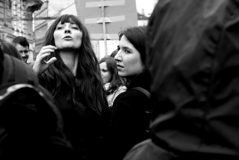 Sony Alpha A230 with Helios-44-2 - Highlights of Antifascist Demonstration in B&W - Portraits 07