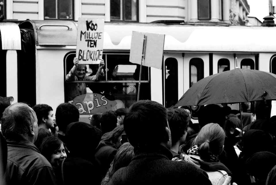 Sony Alpha A230 with Helios-44-2 - Highlights of Antifascist Demonstration in B&W - Situations 11