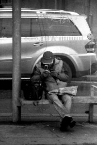 Praktica BC1 with Pentacon Prakticar 2,8/135 - Texting Man photo