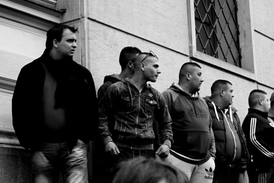 Sony Alpha A230 with Helios-44-2 - Highlights of Antifascist Demonstration in B&W - Situations 05