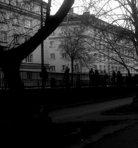 FED-5S + Industar-50 - Tram Stop at Dusk 1